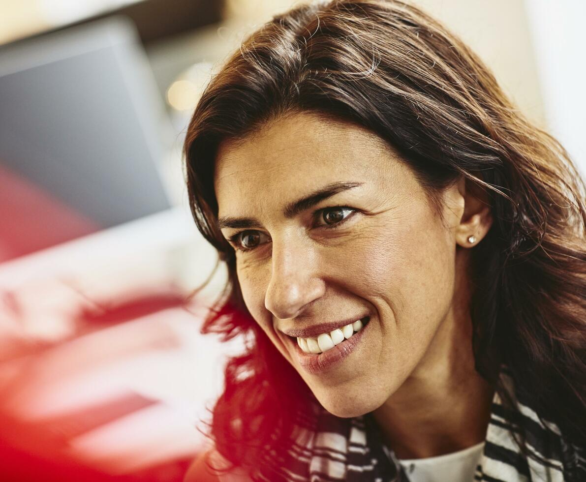 Smiling woman in an office